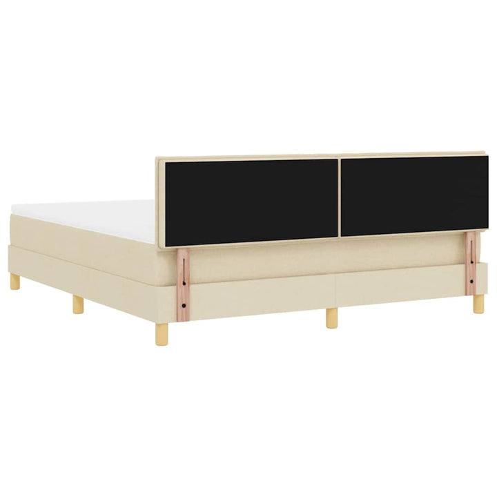 Box spring seng med pude med hovedgærde Creme 180 x 200 cm Stof