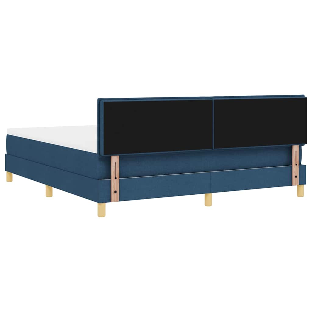 Box spring seng med pude med hovedgærde Blå 180 x 200 cm Stof