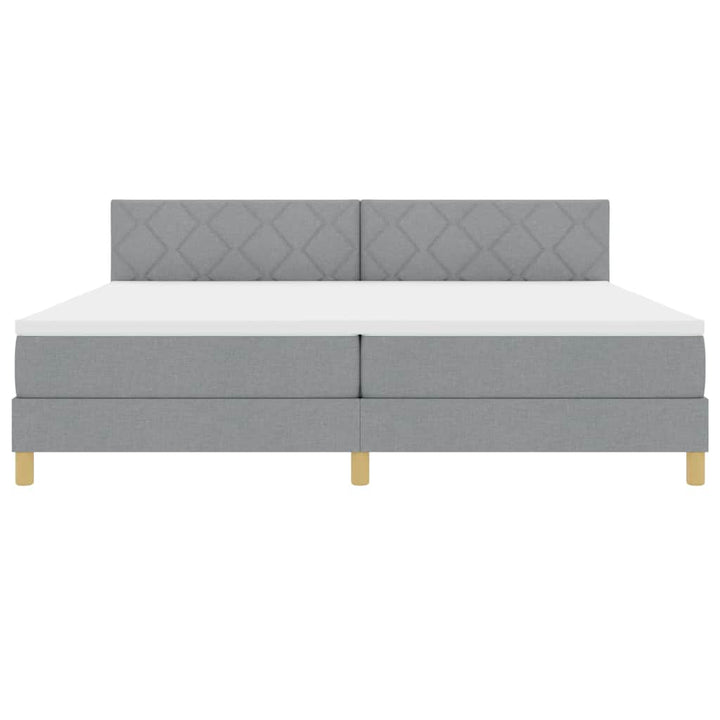 Box spring seng med pude Lysegrå 200 x 200 cm Stof