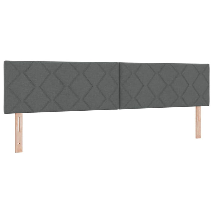 Box spring seng med pude Mørkegrå 200 x 200 cm Stof