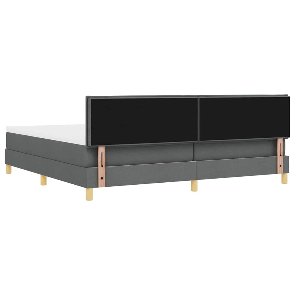 Box spring seng med pude Mørkegrå 200 x 200 cm Stof