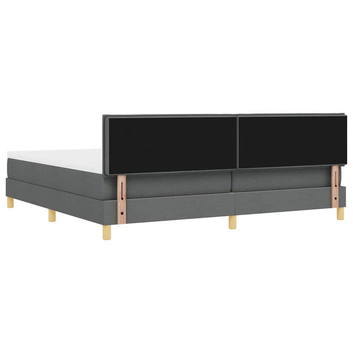 Box spring seng med pude Mørkegrå 200 x 200 cm Stof