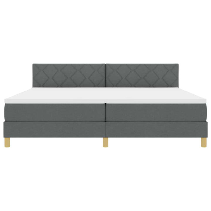Box spring seng med pude Mørkegrå 200 x 200 cm Stof