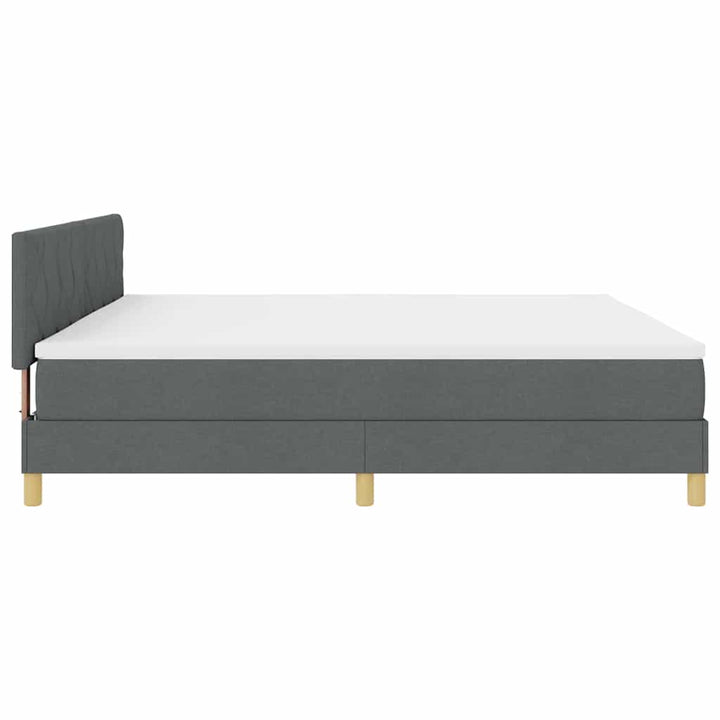 Box spring seng med pude Mørkegrå 200 x 200 cm Stof