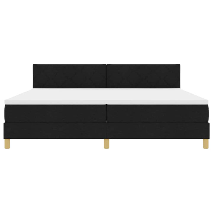 Box spring seng med pude med hovedgærde Sort 200 x 200 cm Stof