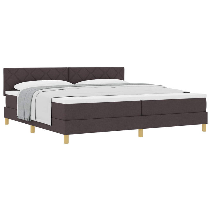 Box spring seng med pude Mørk Brun 200 x 200 cm Stof