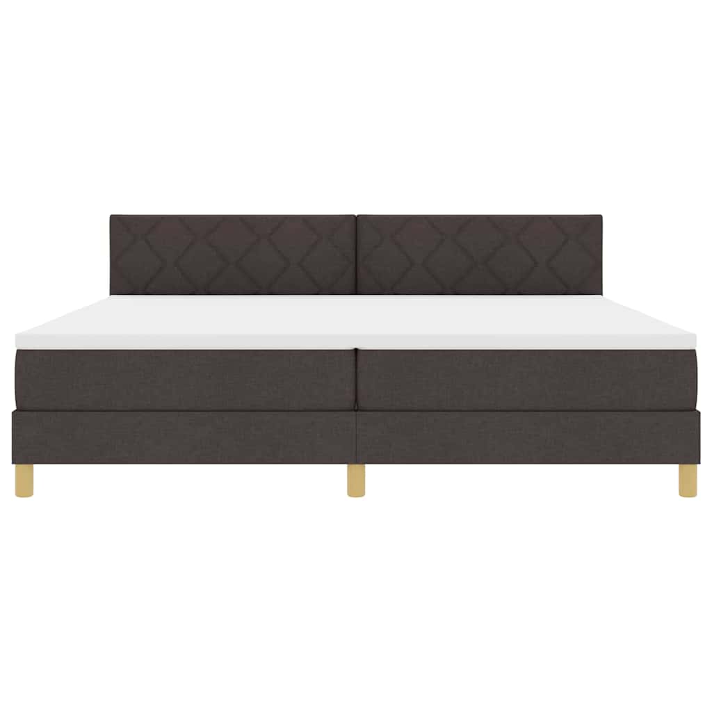 Box spring seng med pude Mørk Brun 200 x 200 cm Stof