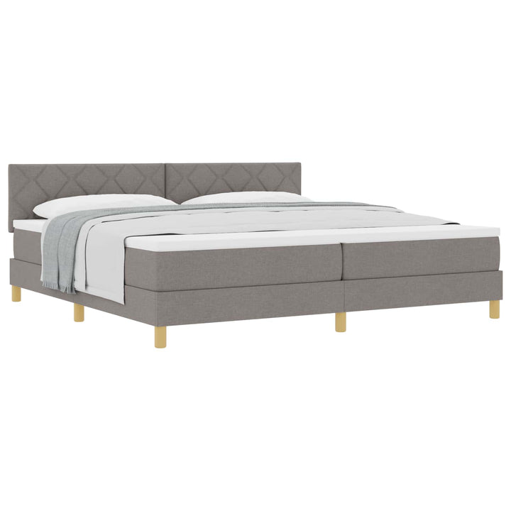 Box spring seng med pude Gråbrun 200 x 200 cm Stof
