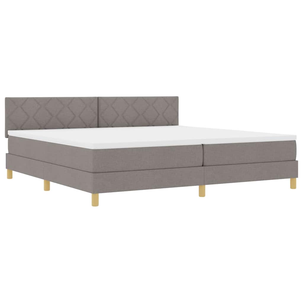 Box spring seng med pude Gråbrun 200 x 200 cm Stof