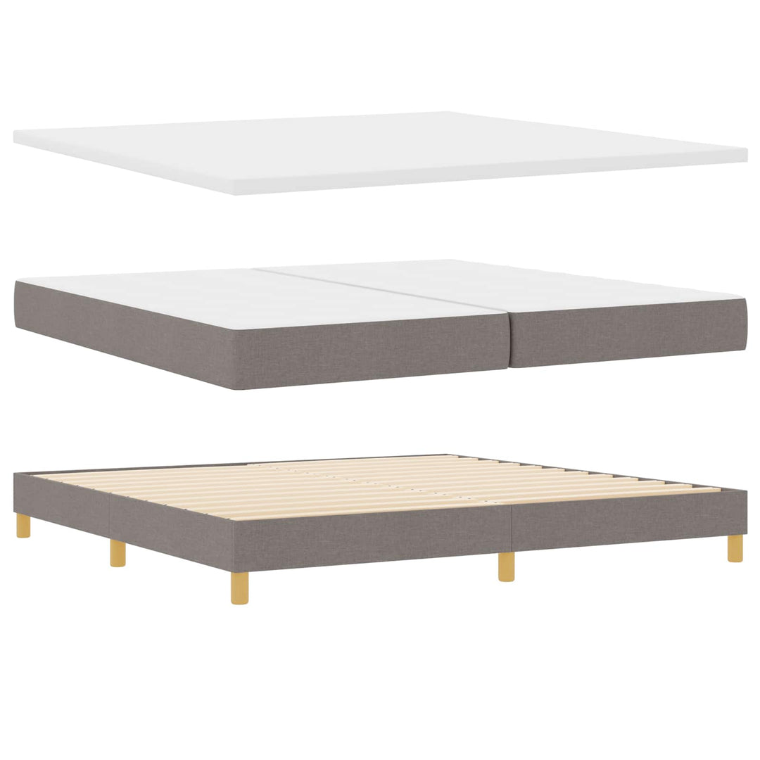 Box spring seng med pude Gråbrun 200 x 200 cm Stof