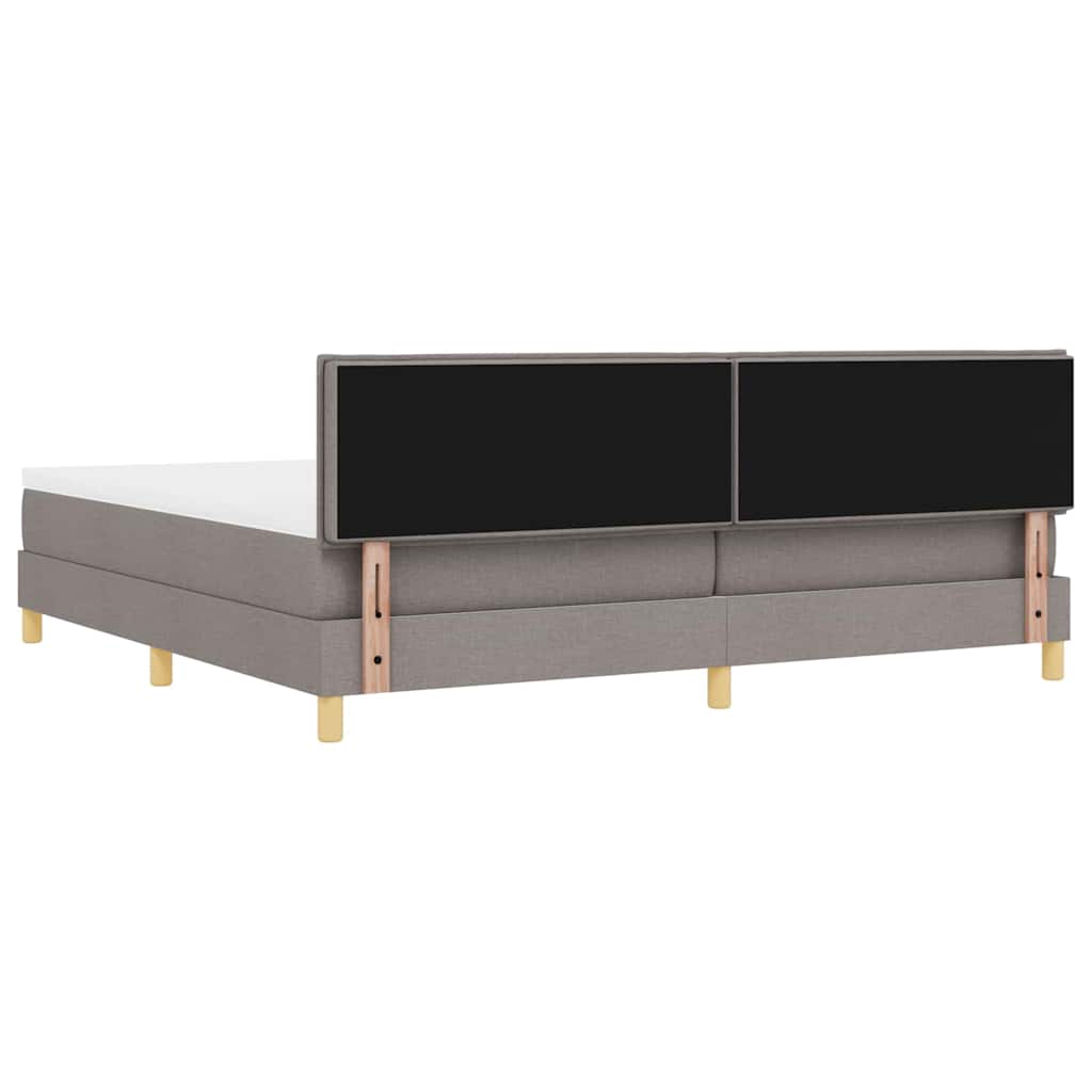 Box spring seng med pude Gråbrun 200 x 200 cm Stof