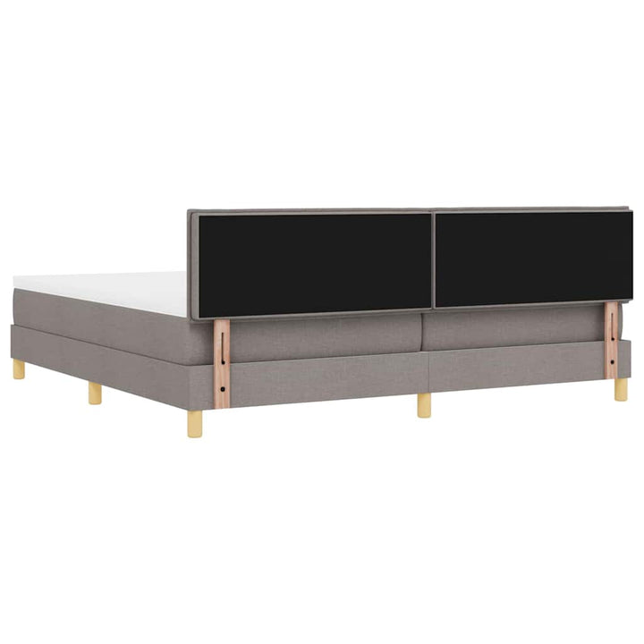 Box spring seng med pude Gråbrun 200 x 200 cm Stof