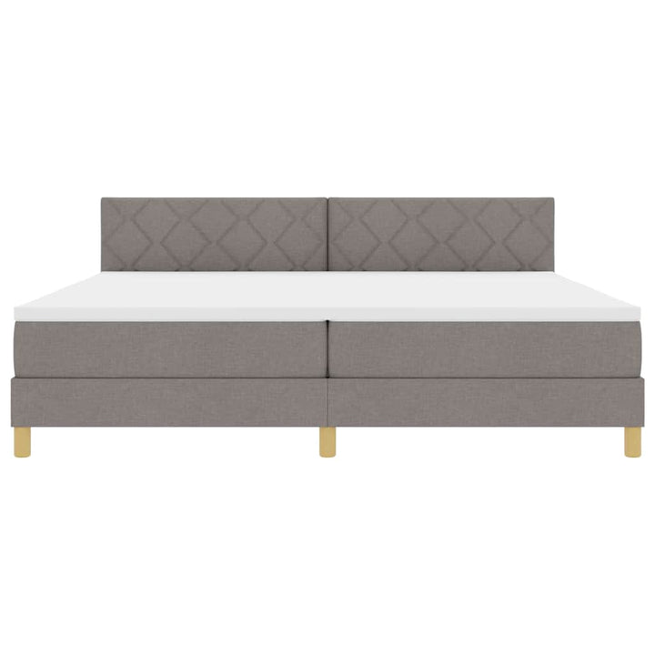 Box spring seng med pude Gråbrun 200 x 200 cm Stof