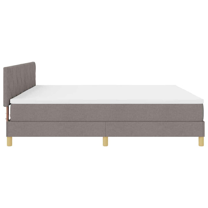 Box spring seng med pude Gråbrun 200 x 200 cm Stof