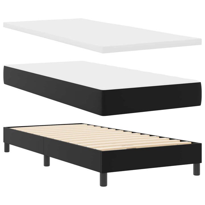 Box spring seng med madras Sort 90 x 190 cm Kunstlæder
