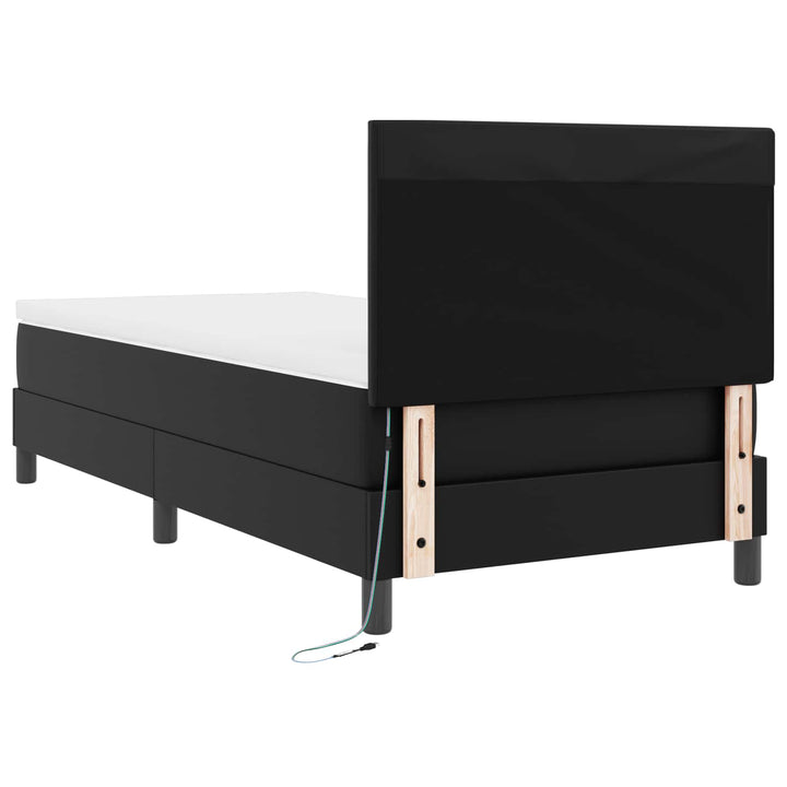 Box spring seng med madras Sort 90 x 190 cm Kunstlæder