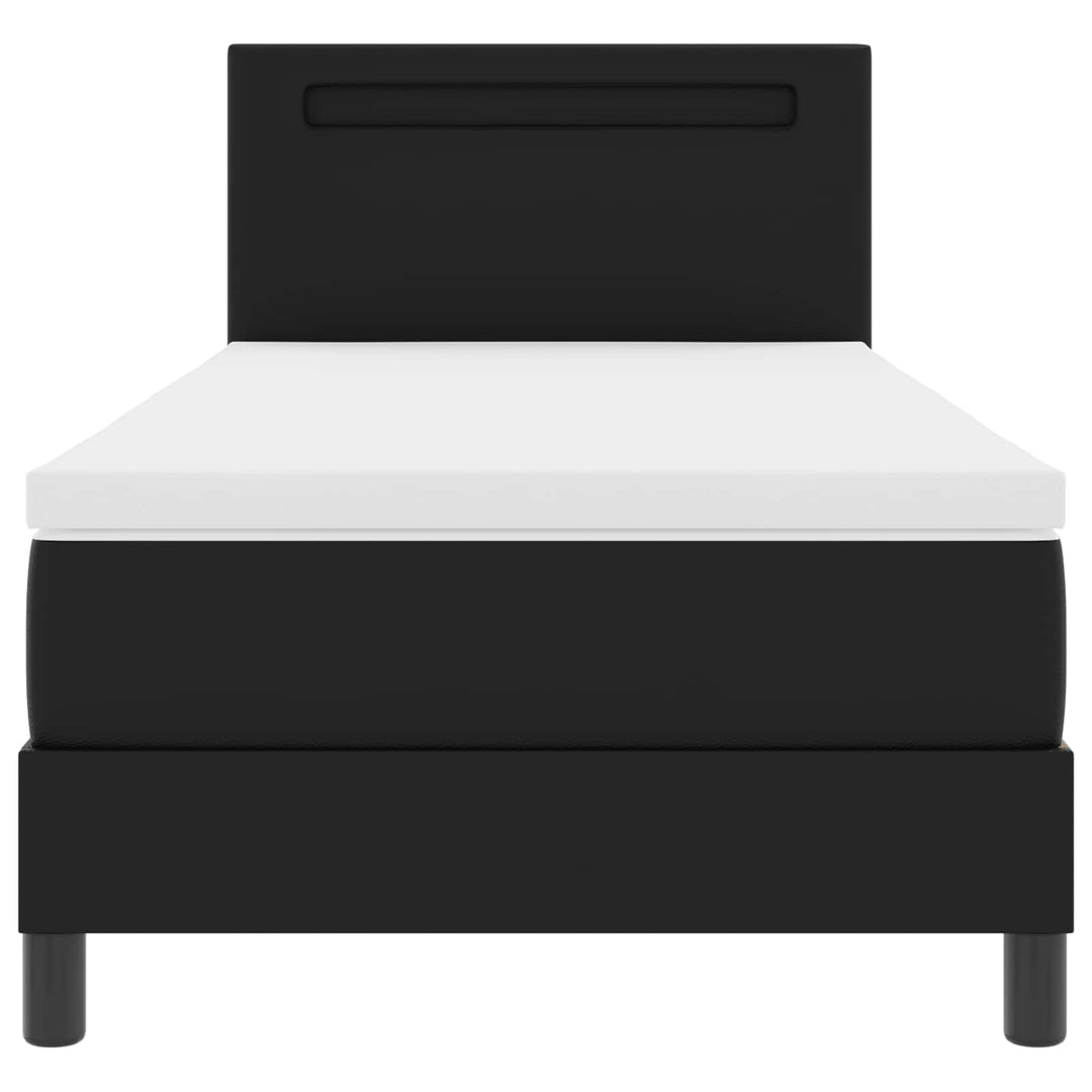 Box spring seng med madras Sort 90 x 190 cm Kunstlæder