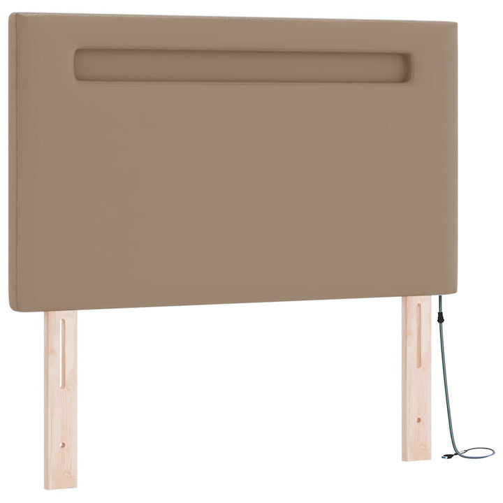 Box spring seng med madras Cappuccino 90 x 190 cm Kunstlæder