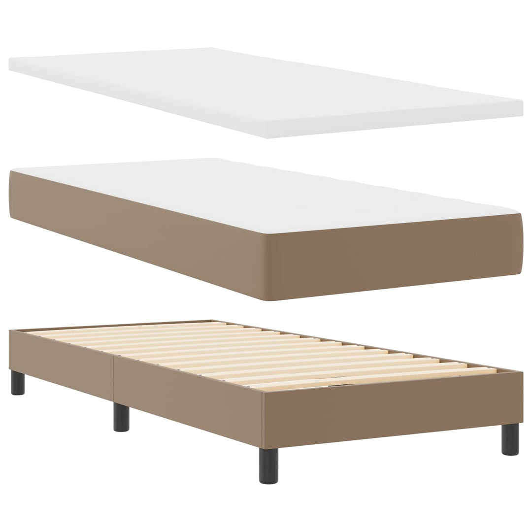 Box spring seng med madras Cappuccino 90 x 200 cm Kunstlæder