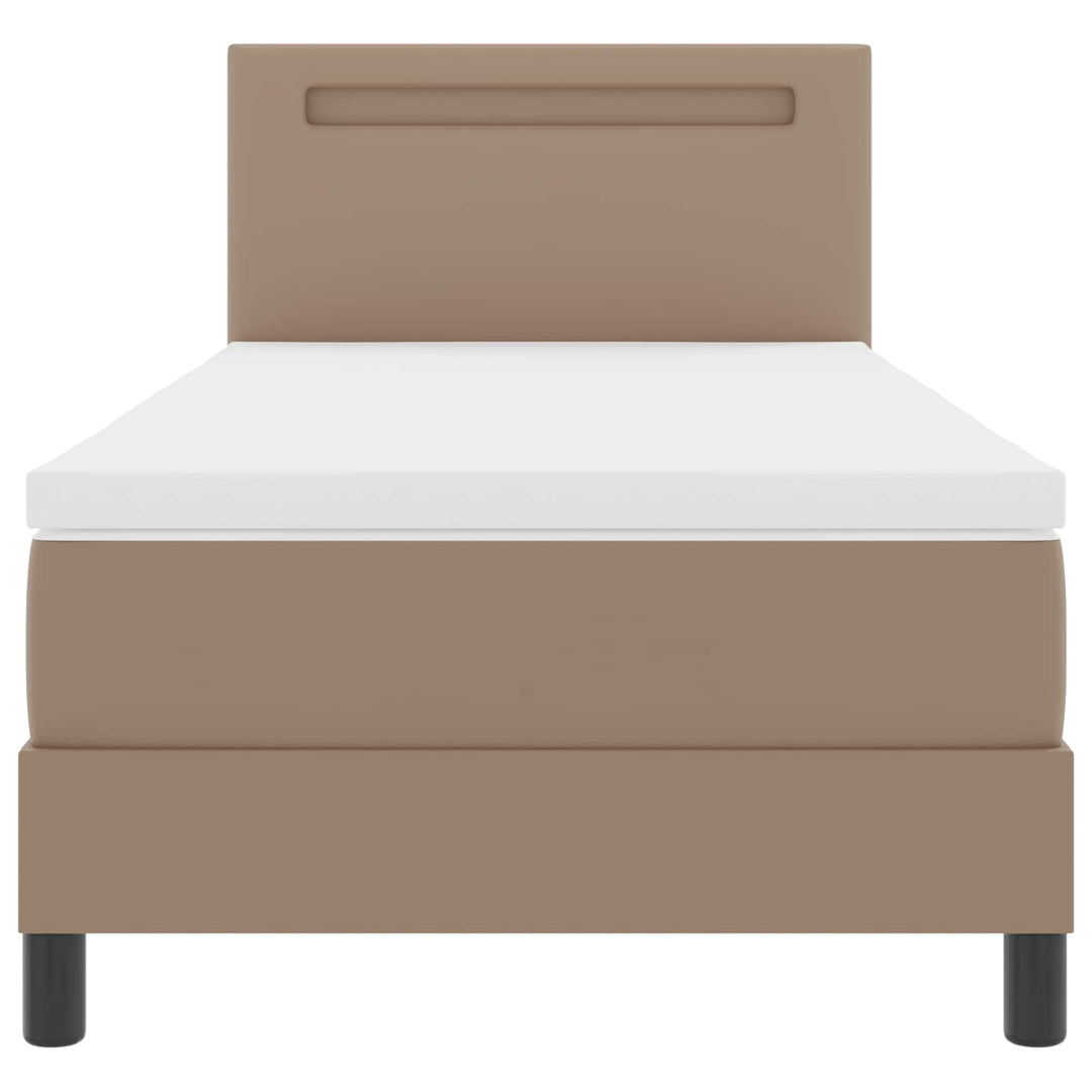 Box spring seng med madras Cappuccino 90 x 200 cm Kunstlæder