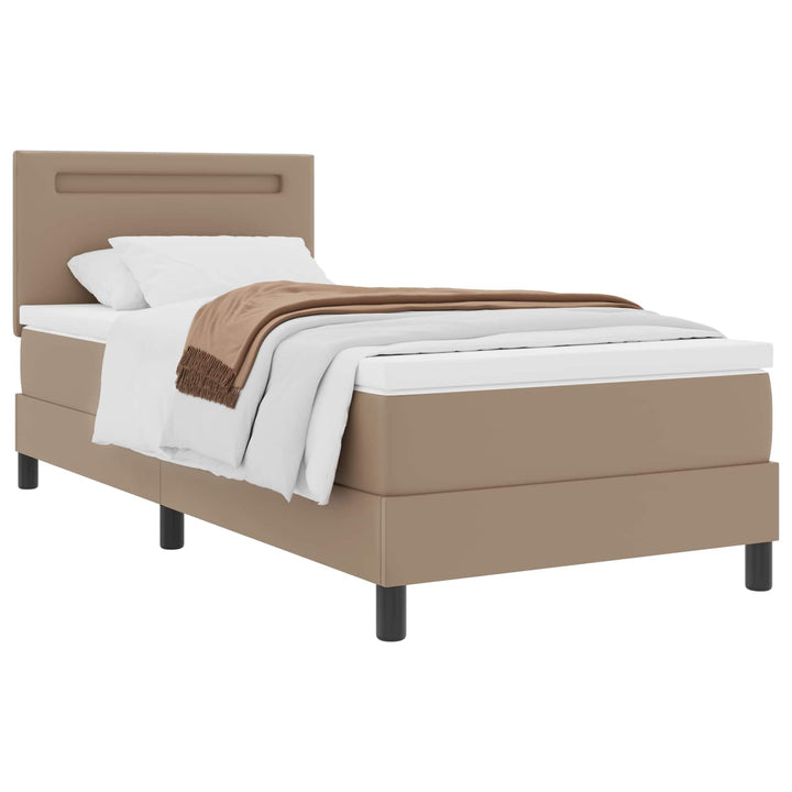 Box spring seng med madras Cappuccino 90 x 200 cm Kunstlæder