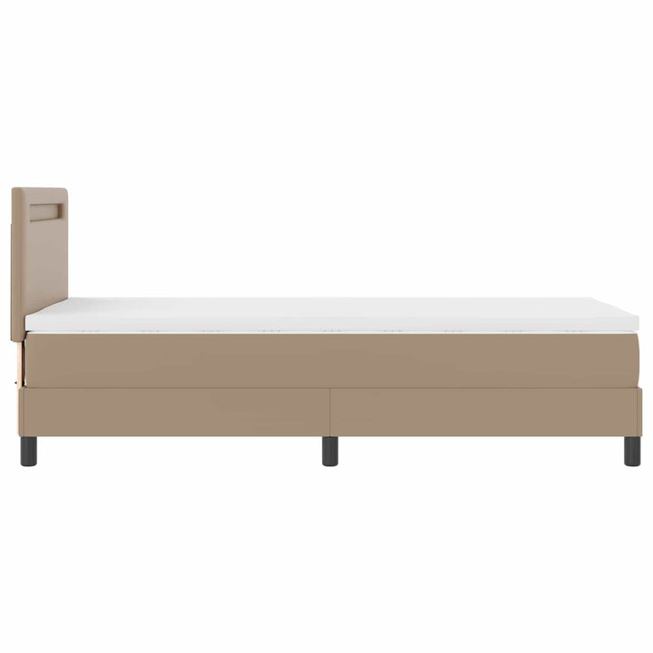 Box spring seng med madras Cappuccino 90 x 200 cm Kunstlæder