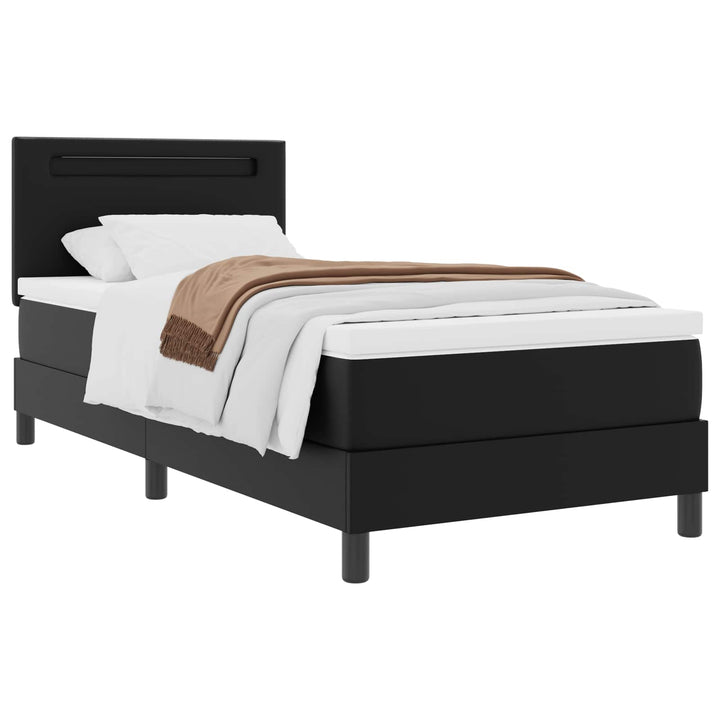 Box spring seng med madras Sort 100 x 200 cm Kunstlæder