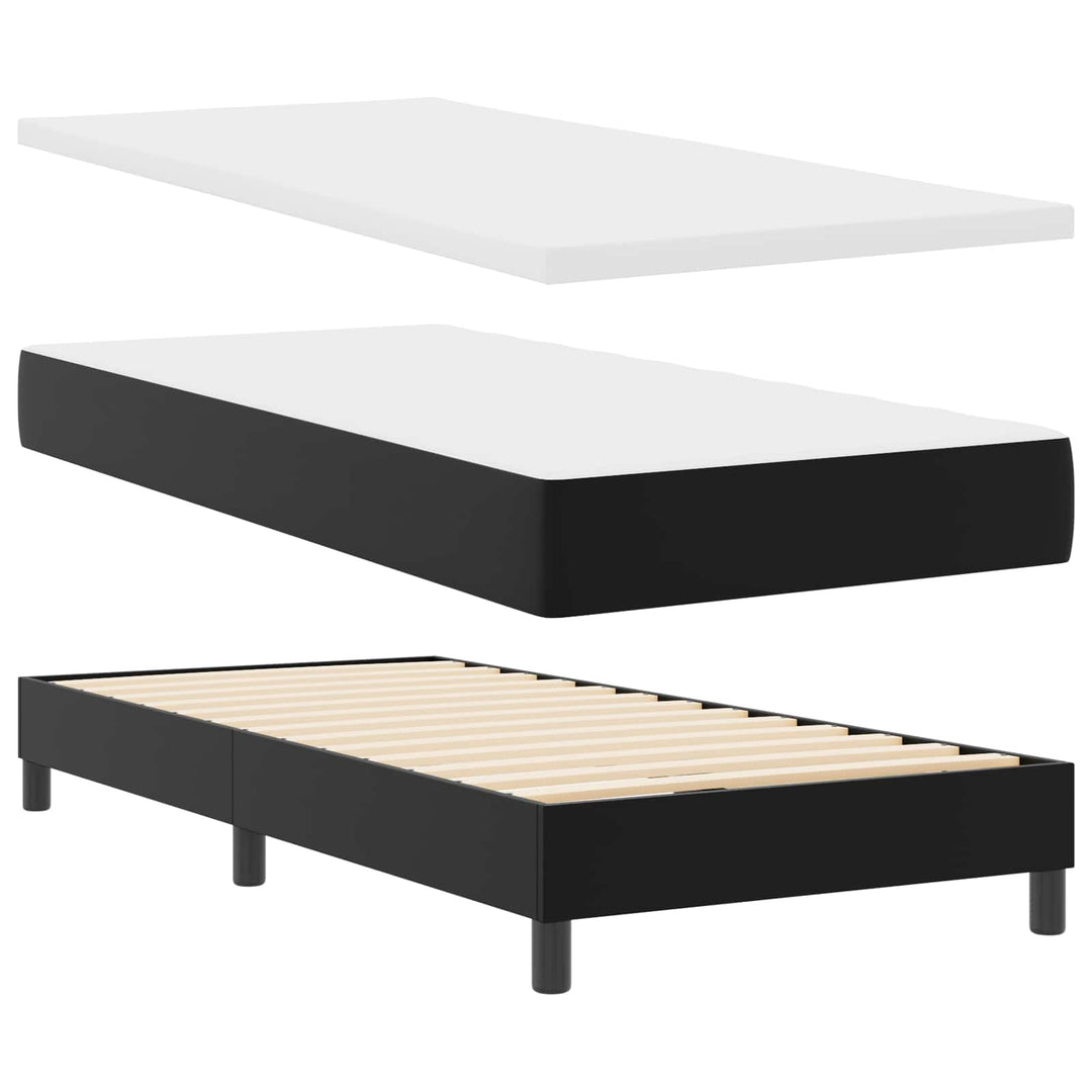 Box spring seng med madras Sort 100 x 200 cm Kunstlæder