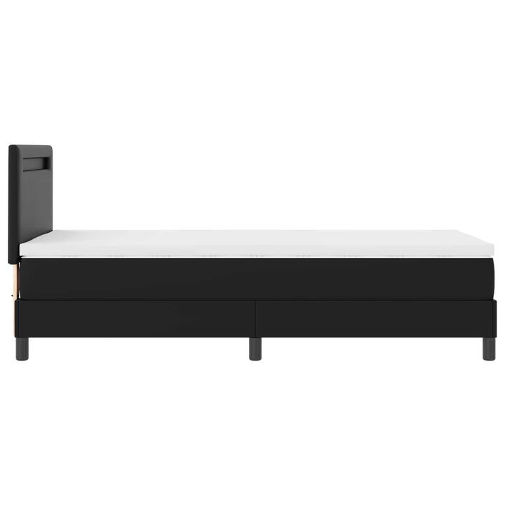 Box spring seng med madras Sort 100 x 200 cm Kunstlæder