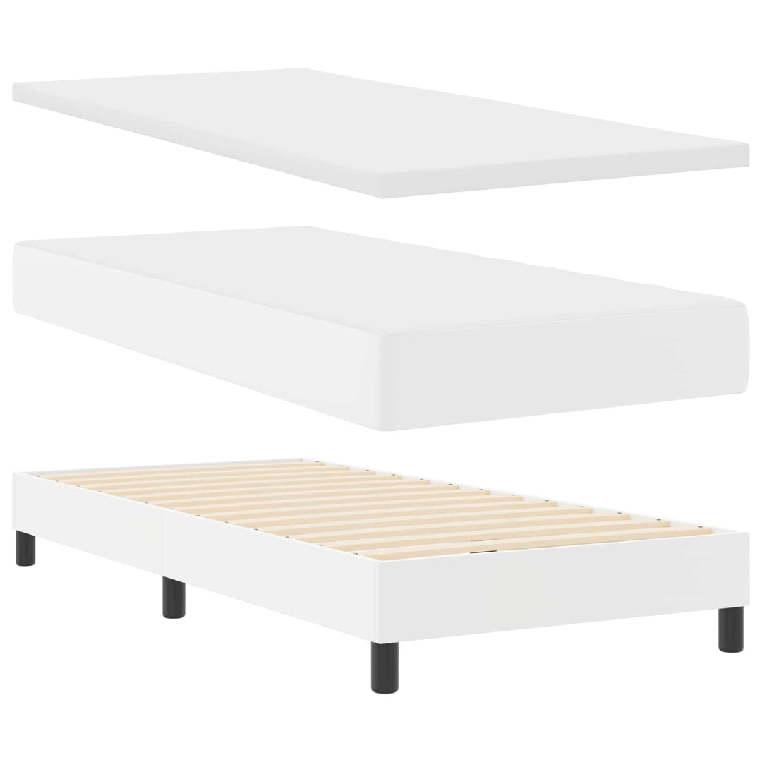 Box spring seng med madras Hvid 100 x 200 cm Kunstlæder