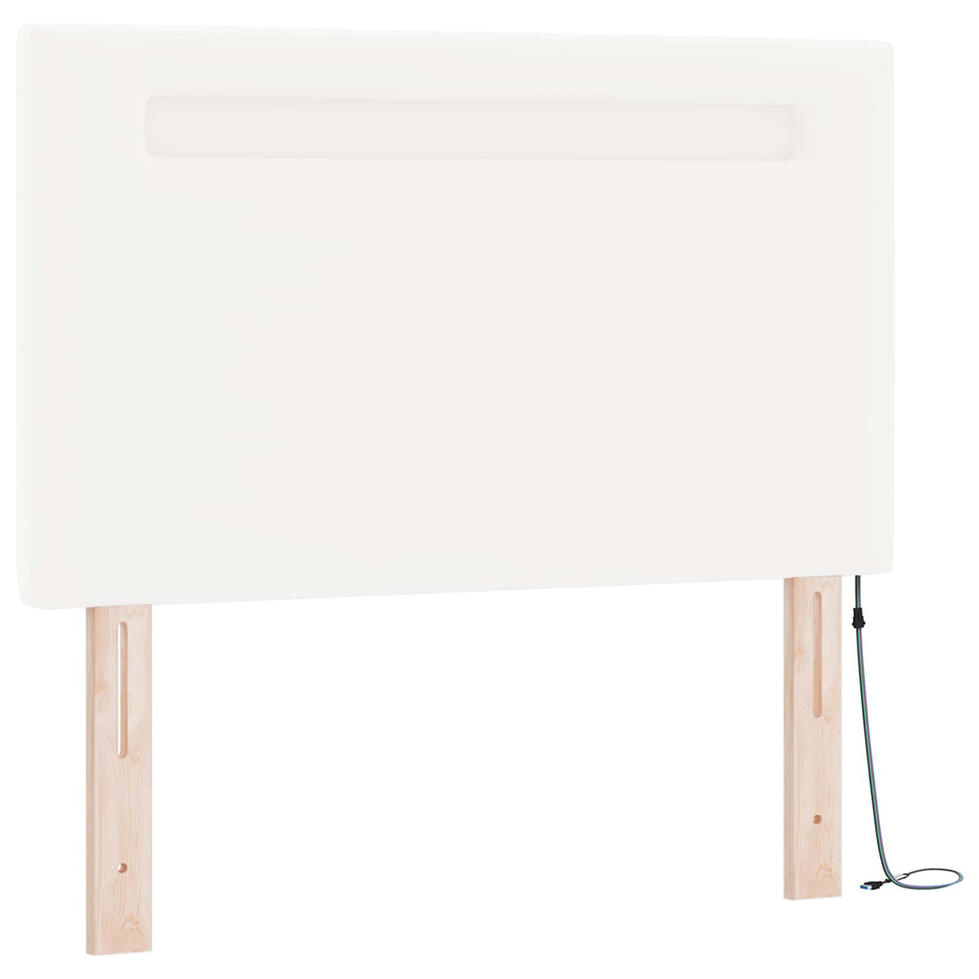 Box spring seng med hovedgærde Hvid 100 x 200 cm Kunstlæder