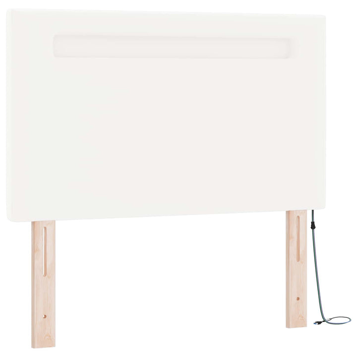 Box spring seng med hovedgærde Hvid 100 x 200 cm Kunstlæder