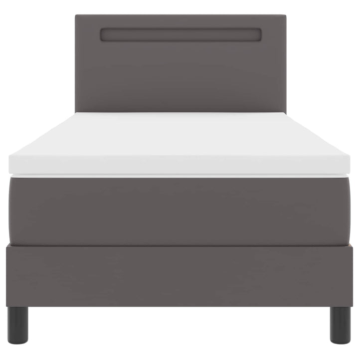Box spring seng med madras Grå 100 x 200 cm Kunstlæder