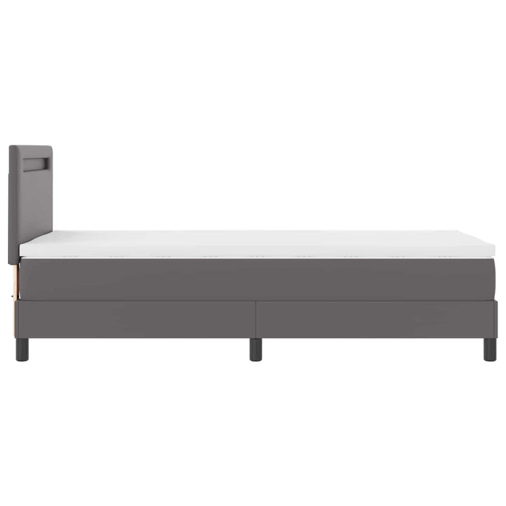 Box spring seng med madras Grå 100 x 200 cm Kunstlæder