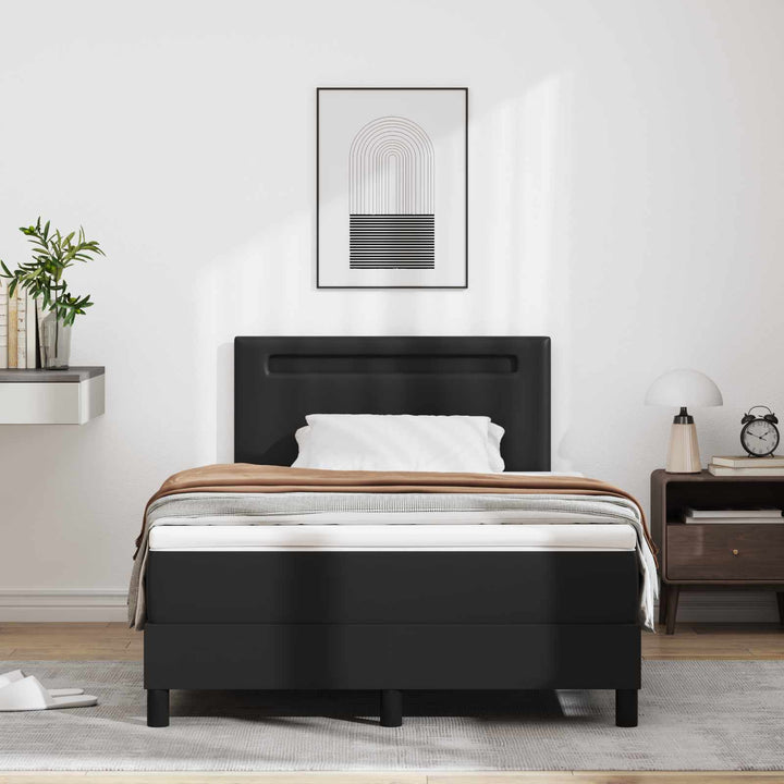 Box spring seng med madras Sort 120 x 190 cm Kunstlæder