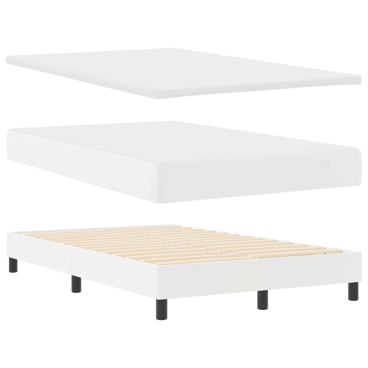 Box spring seng med madras Hvid 120 x 190 cm Kunstlæder