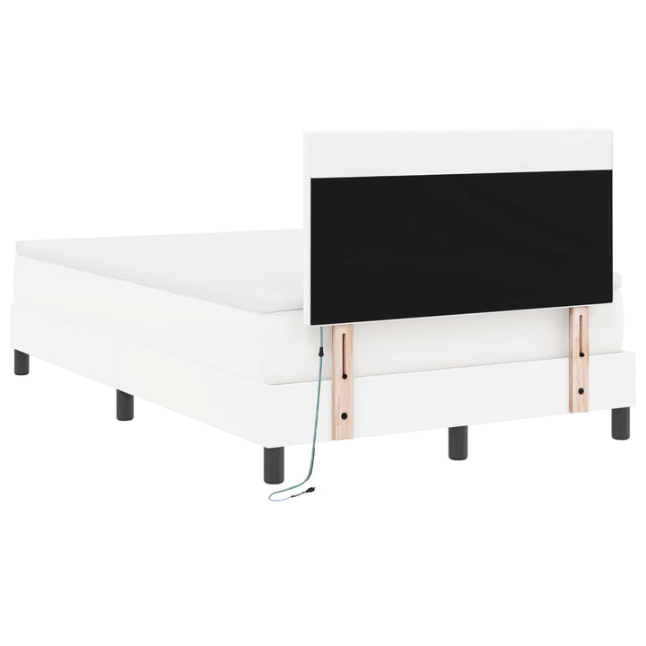 Box spring seng med madras Hvid 120 x 190 cm Kunstlæder
