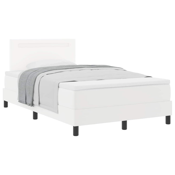 Box spring seng med madras Hvid 120 x 190 cm Kunstlæder