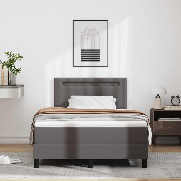 Box spring seng med madras Grå 120 x 190 cm Kunstlæder