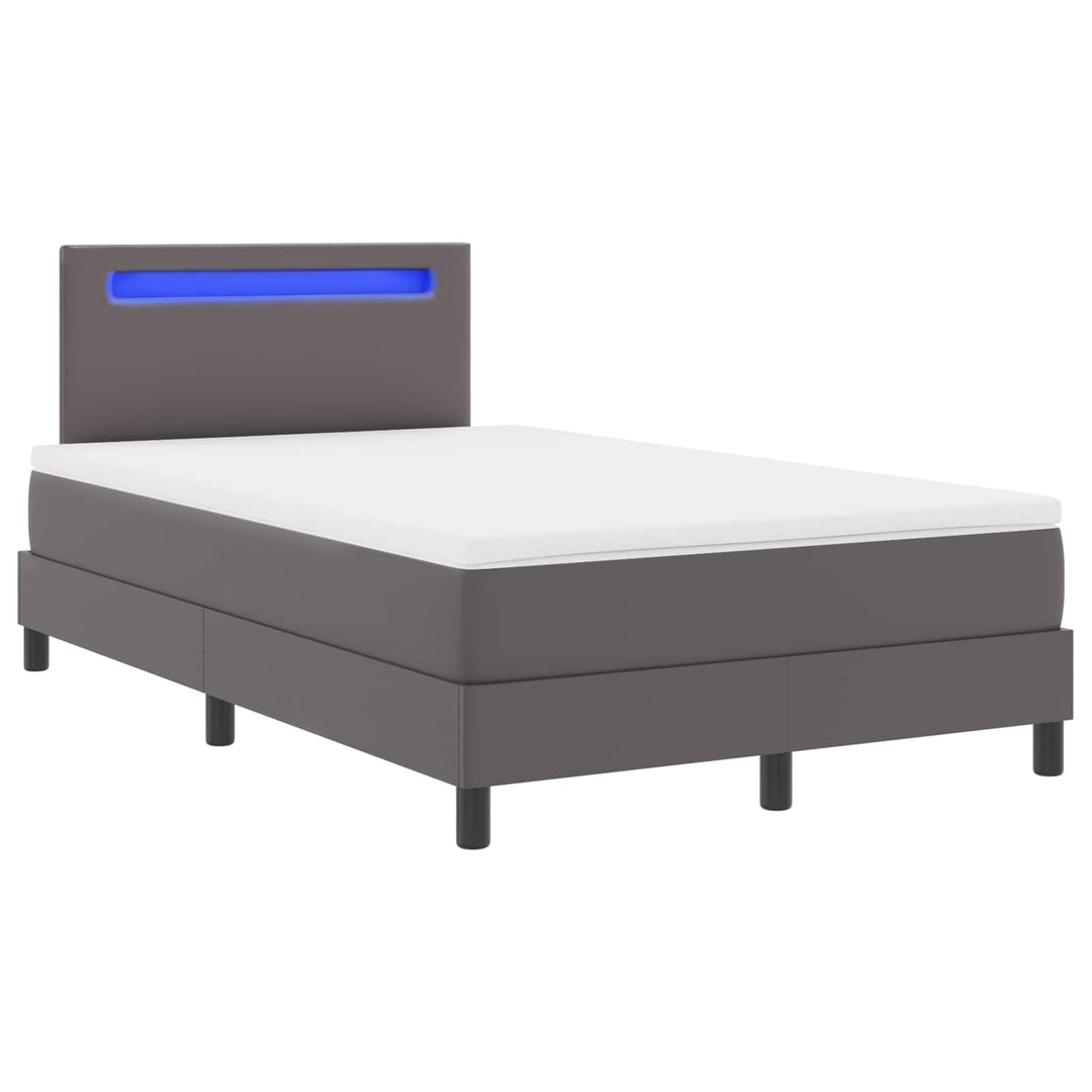 Box spring seng med madras Grå 120 x 190 cm Kunstlæder