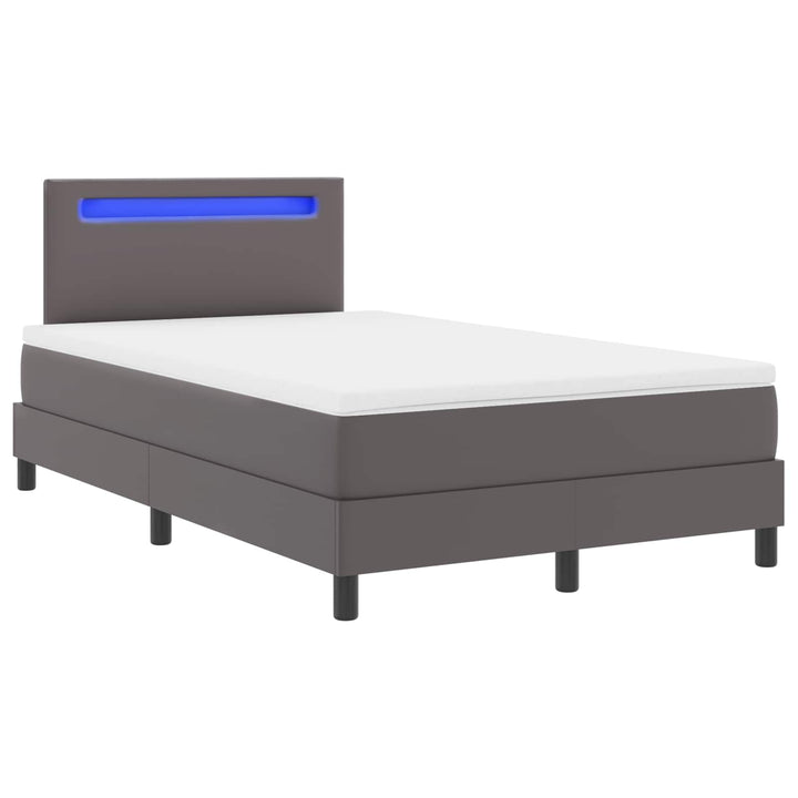 Box spring seng med madras Grå 120 x 190 cm Kunstlæder