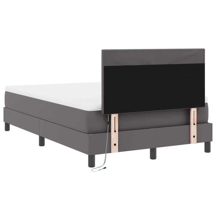 Box spring seng med madras Grå 120 x 190 cm Kunstlæder