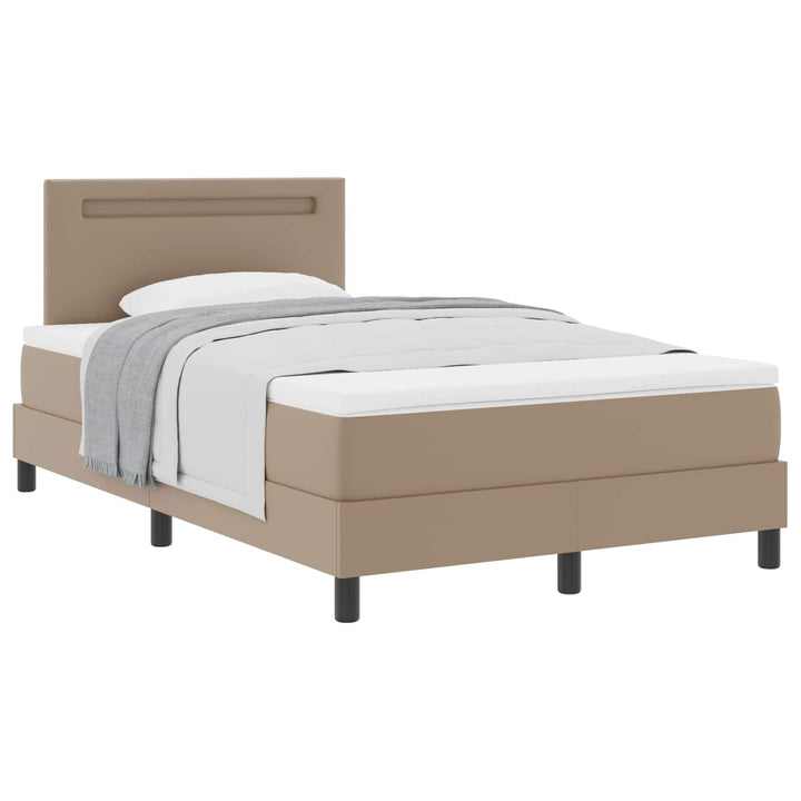 Box spring seng med madras Cappuccino 120 x 190 cm Kunstlæder