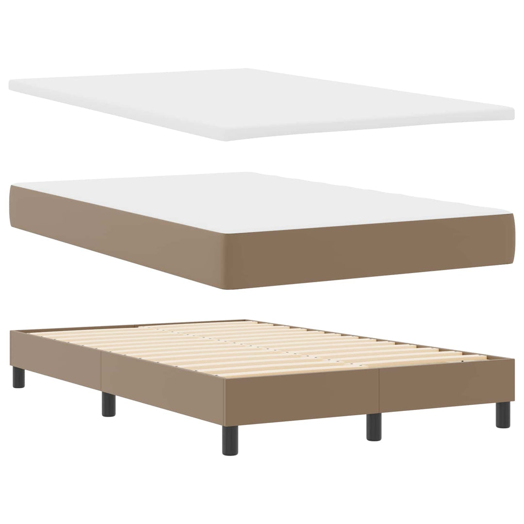 Box spring seng med madras Cappuccino 120 x 190 cm Kunstlæder
