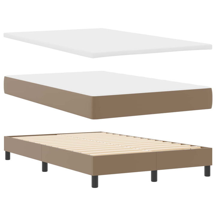 Box spring seng med madras Cappuccino 120 x 190 cm Kunstlæder