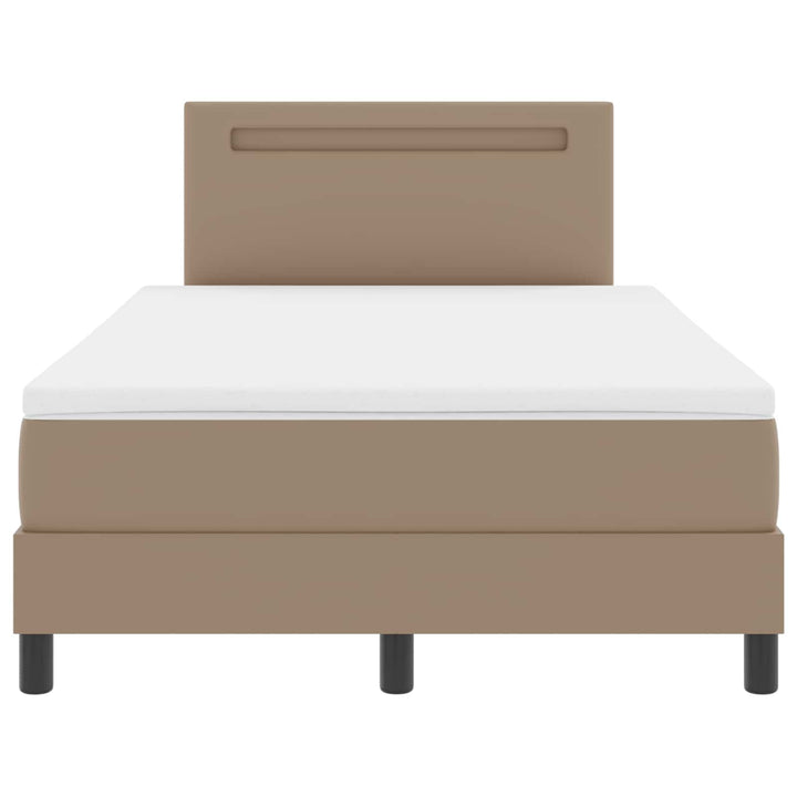 Box spring seng med madras Cappuccino 120 x 190 cm Kunstlæder