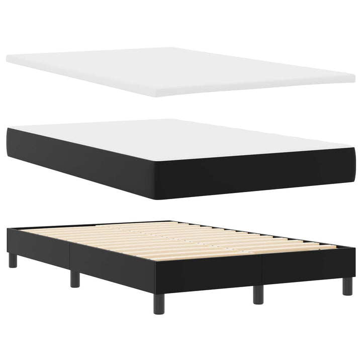 Box spring seng med madras Sort 120 x 200 cm Kunstlæder