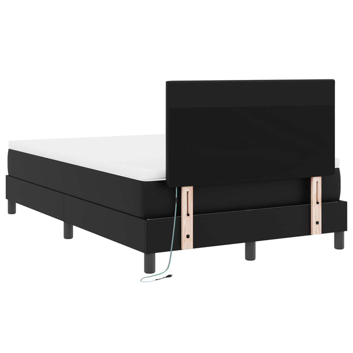 Box spring seng med madras Sort 120 x 200 cm Kunstlæder