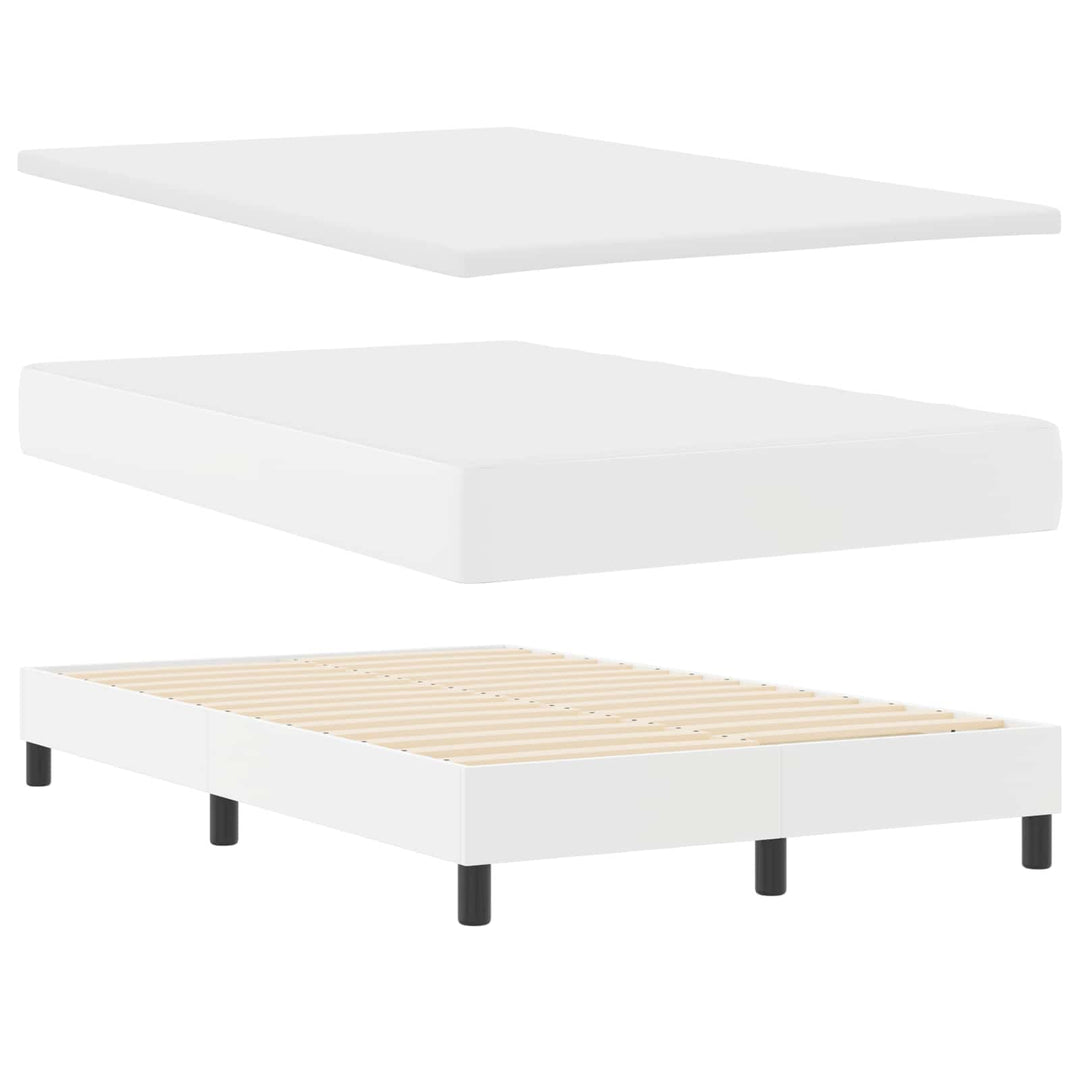 Box spring seng med madras Hvid 120 x 200 cm Kunstlæder