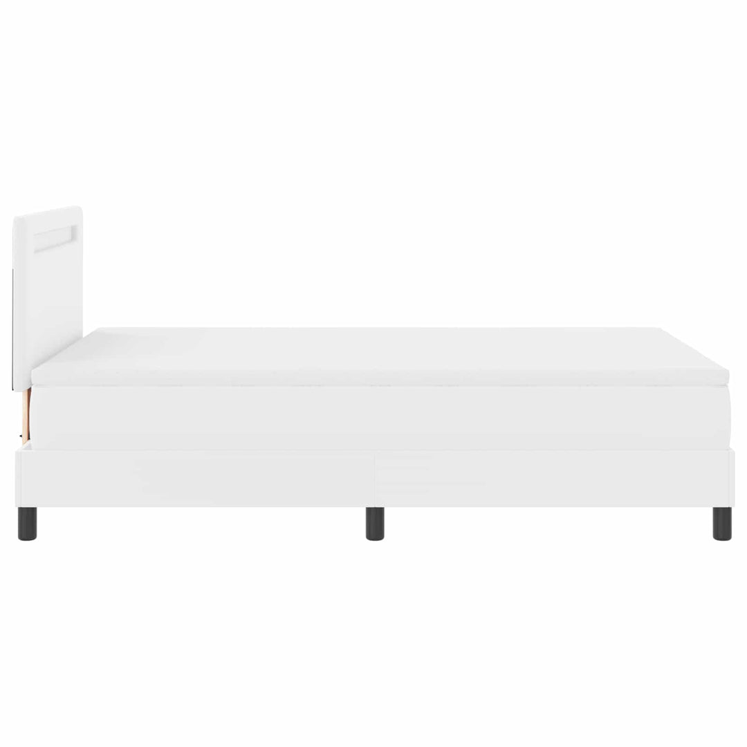 Box spring seng med madras Hvid 120 x 200 cm Kunstlæder
